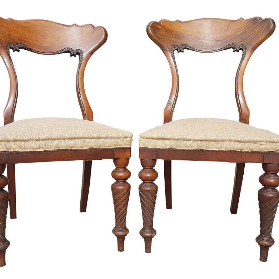 Pair of 19th Century Scottish Walnut Chairs