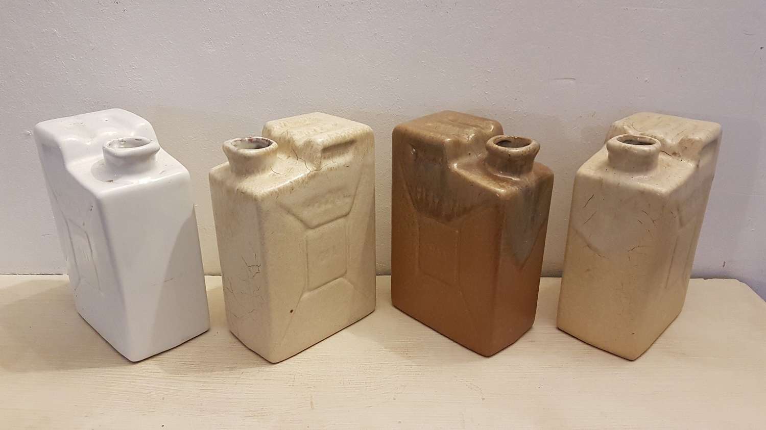 Set of 4 West German Marei Keramik Jerry Can Vases