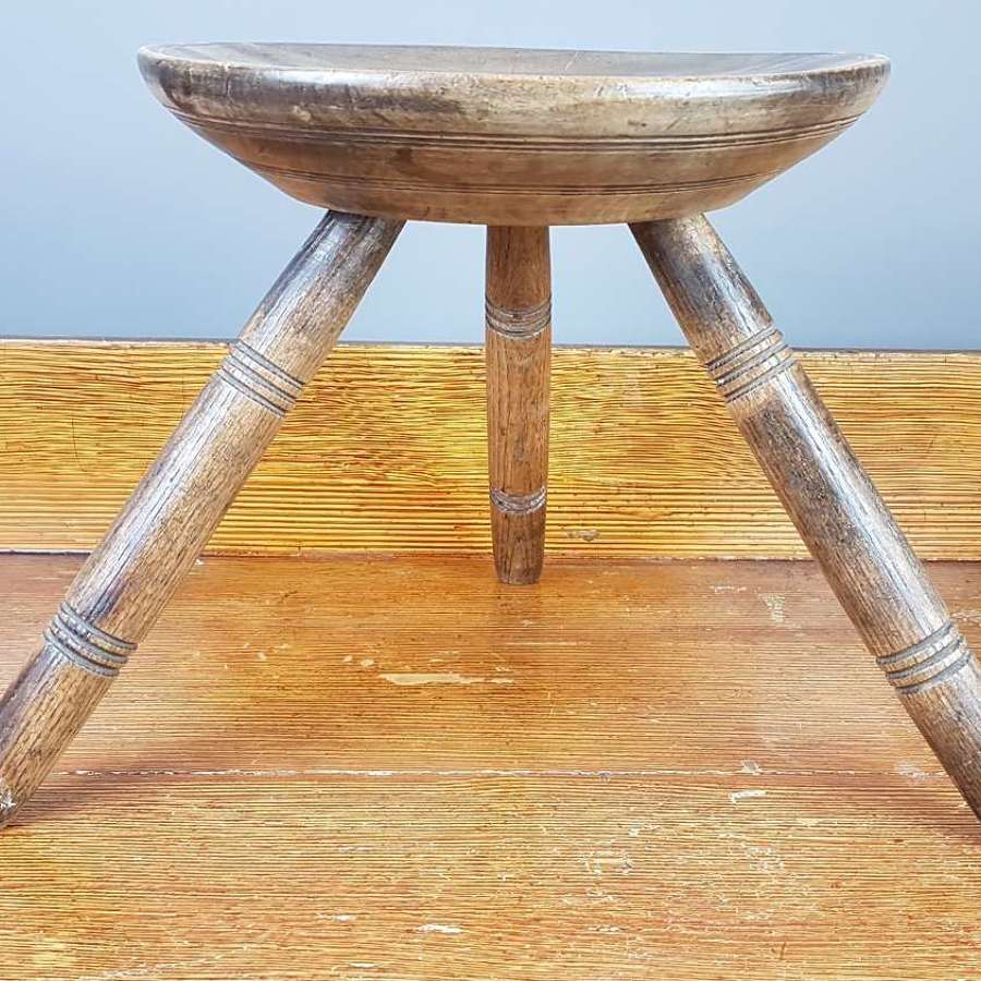 19thC Welsh sycamore dairy stool