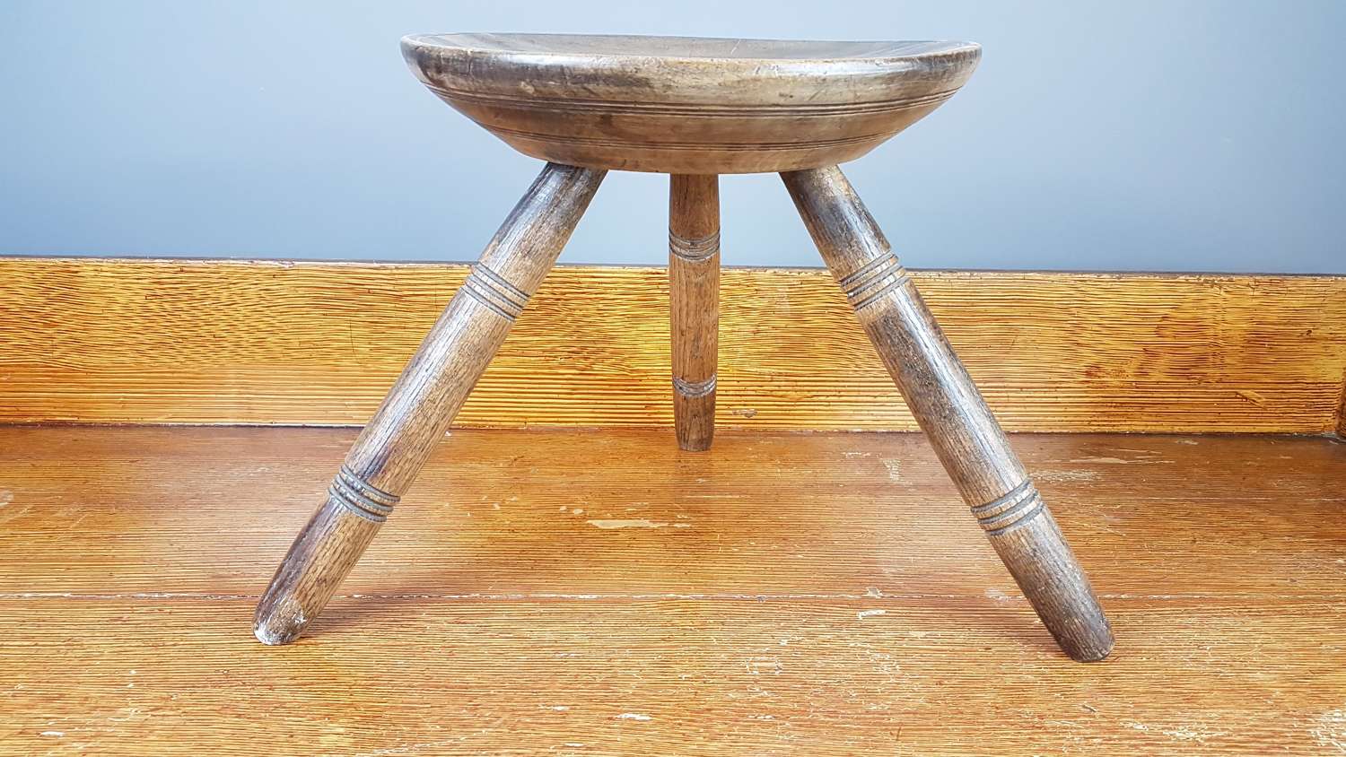 19thC Welsh sycamore dairy stool