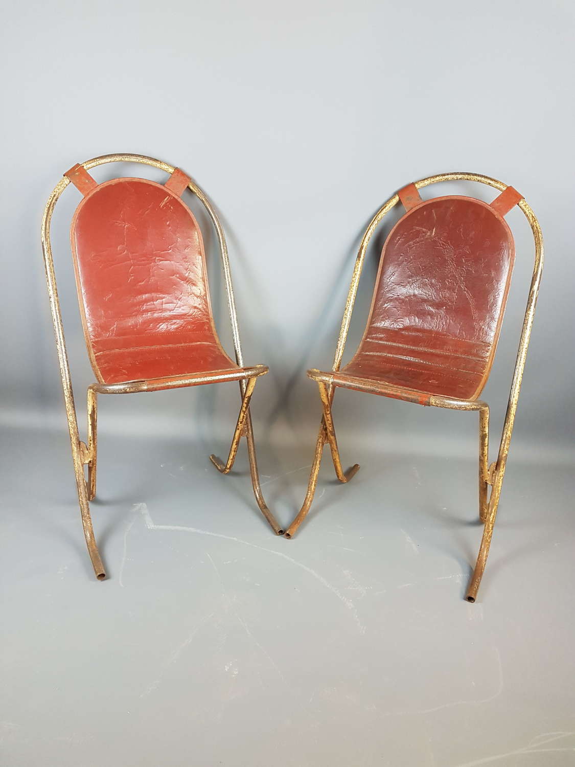Vintage tubular steel Stak-a-Bye chairs by Sebel