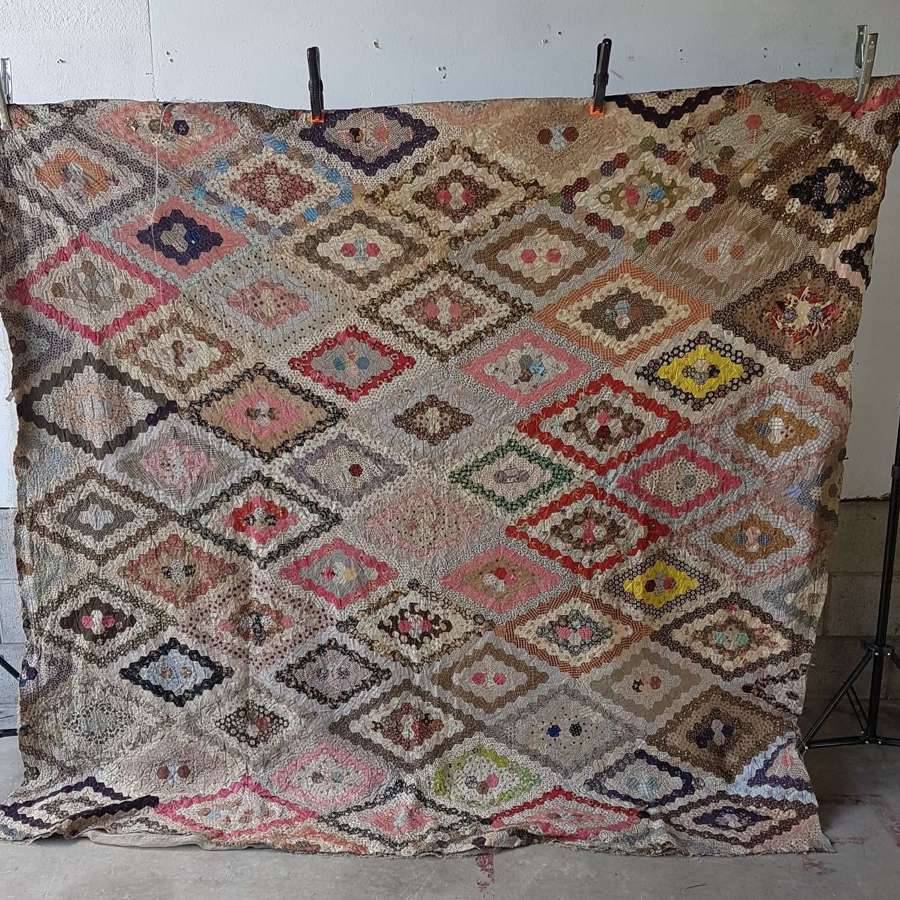 Early 20thc Polperro Quilt, Cornwall